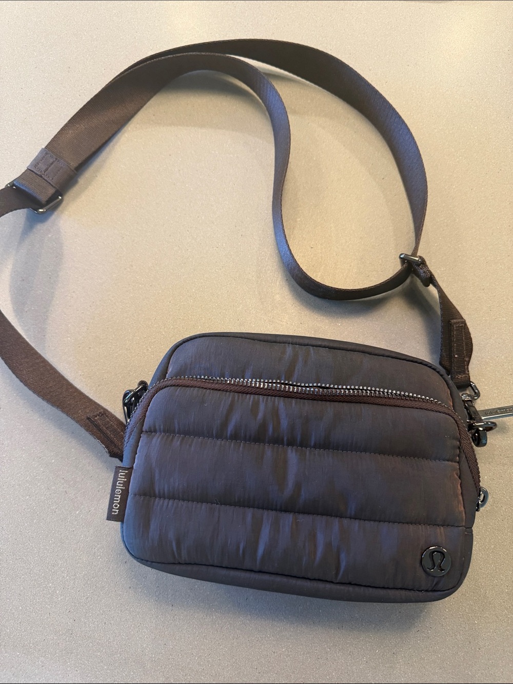 lululemon athletica Brown Quilted Belt Bag